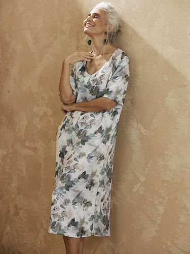 Robe effet satiné manches larges - Daxon - Modalova