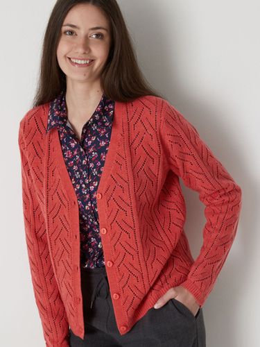 Gilet maille point fantaisie avec laine - Daxon - Modalova