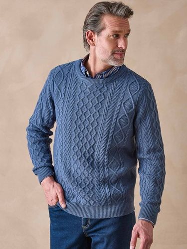 Pull col rond style irlandais 30% laine - Daxon - Modalova