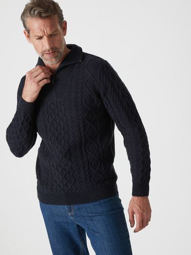 Pull col zippé style irlandais 30% laine - Daxon - Modalova