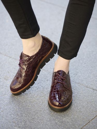 Derbies vernis façon croco - Pédiconfort - Modalova