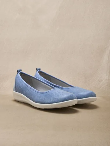 Ballerines extra larges textile et cuir - Pédiconfort - Modalova