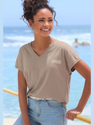 T-shirt en v logo imprimé sur la poitrine - Elbsand - Modalova