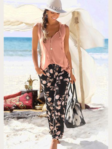 Pantalon de plage pantalon d'été léger avec imprimé floral - - LASCANA - Modalova