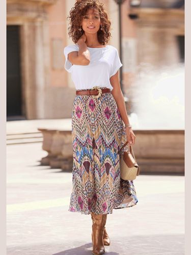 Jupe plissee jupe en mousseline à ceinture élastique - LASCANA - Modalova