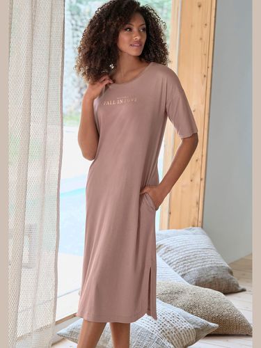 Chemise de nuit longueur midi avec détails imprimés - Vivance Dreams - Modalova