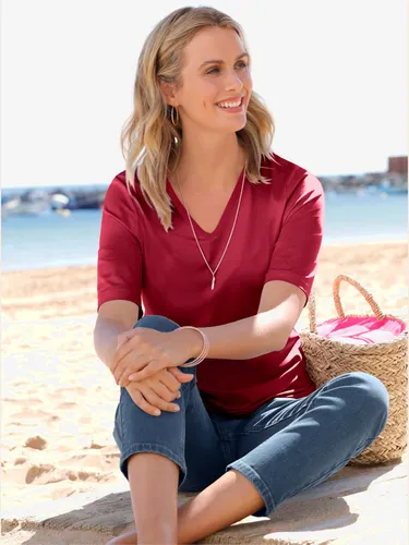 T-shirt en v toucher doux et agréable - Helline - Modalova