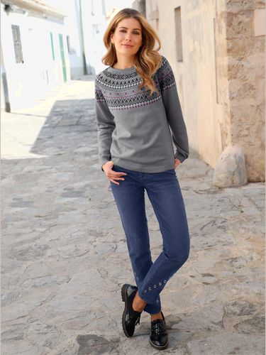 Pull motif jacquard norvégien col rond manches raglan - - Helline - Modalova