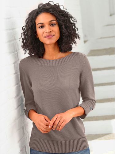 Pull manches 3/4 revers boutonnés - Collection L - Modalova