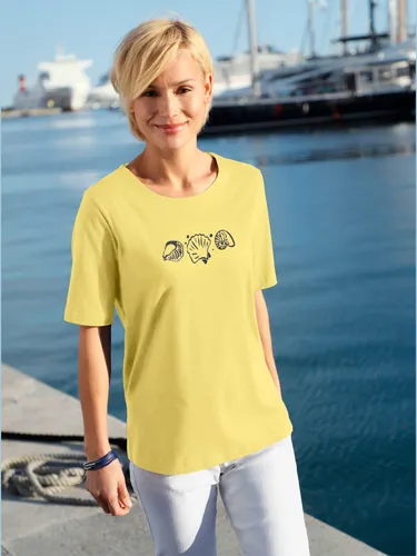 T-shirt manches courtes col rond imprimé coquillages - Helline - Modalova