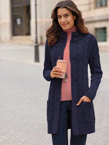 Veste longue en tricot 50% coton - Helline - Modalova