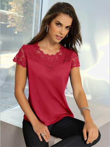 T-shirt mélange coton-modal haut et mancherons en broderie anglaise - Fair Lady - Modalova