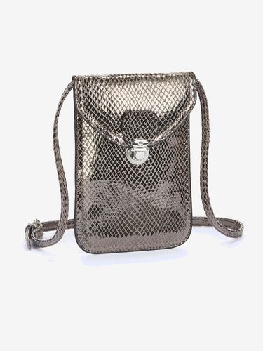 Sac en bandoulière pochette pour téléphone en imitation serpent métallisée tendance - LASCANA - Modalova