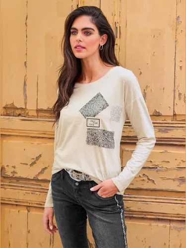 T-shirt à manches longues délavage « oil dyed » tendance - Mandarin - Modalova