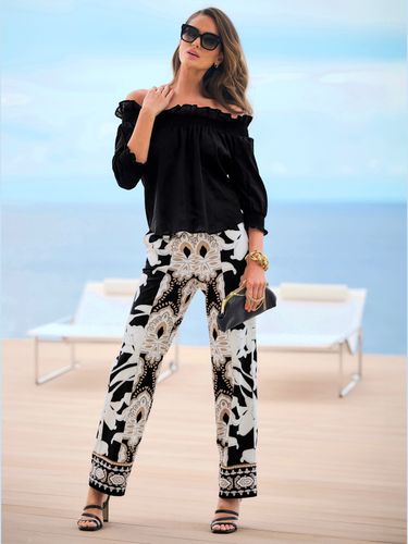 Chemisier en coton peut être porté en encolure ronde ou carmen - Ashley Brooke - Modalova