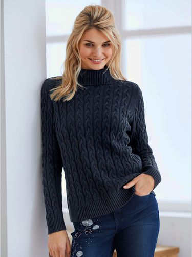 Pull col roulé motif torsadé classique - Linea Tesini - Modalova