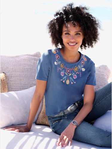 T-shirt à encolure ronde jolie broderie à fleurs - Linea Tesini - Modalova
