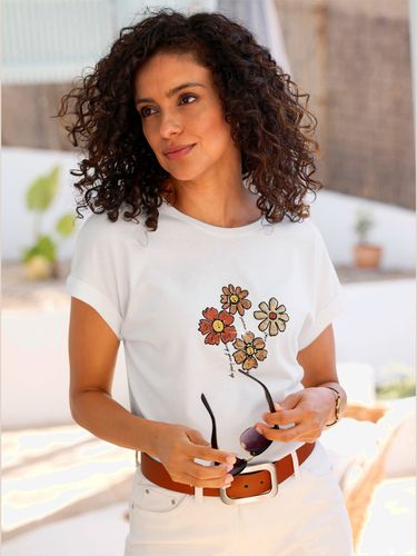 T-shirt à encolure ronde 50% coton et 50% modal - Helline - Modalova