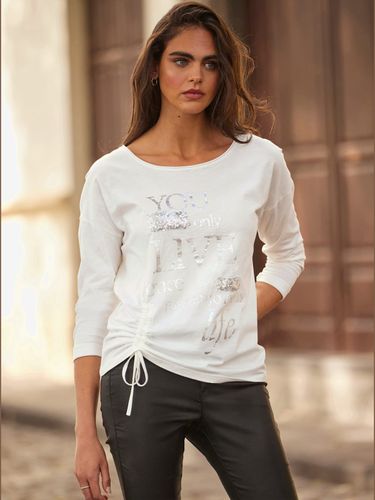 T-shirt à manches longues pur coton - Mandarin - Modalova