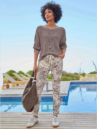 Pull encolure ronde détails contrastés - Linea Tesini - Modalova