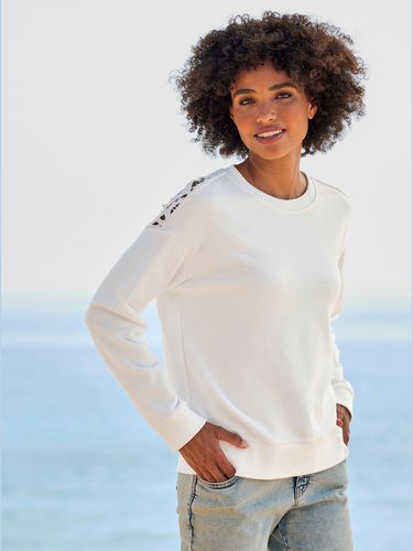 Sweatshirt dentelle crochetée à l'épaule - Linea Tesini - Modalova