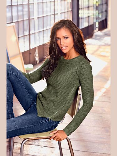 Pull en tricot look asymétrique tendance avec glissière - Rick Cardona - Modalova