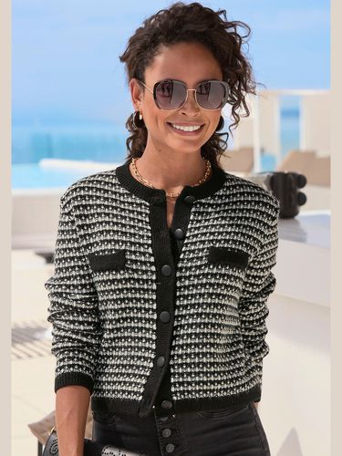 Veste en tricot motif à carreaux tendance - - LASCANA - Modalova