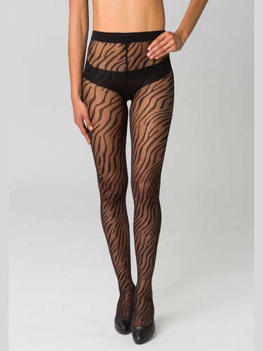 Collants fins collant à motif - petite fleur gold - Modalova