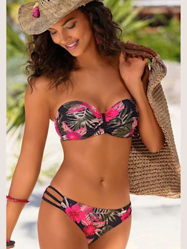 Haut de bikini bandeau à armatures imprimé tropical - - - LASCANA - Modalova