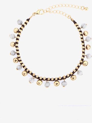 Chaîne de cheville ruban en textile avec perles artificielles et clochettes en métal - - - LASCANA - Modalova