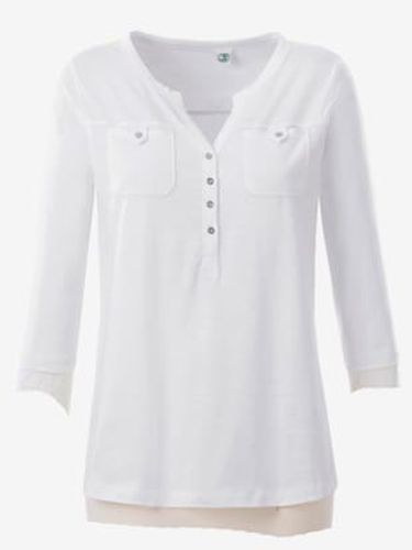 T-shirt simple patte boutonnage poches poitrines - Helline - Modalova