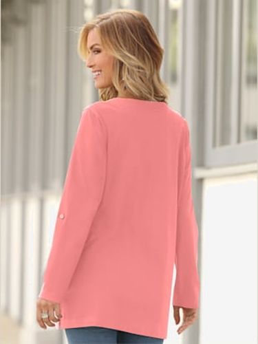 Tshirt col v en coton manches retroussables - Witt - Modalova