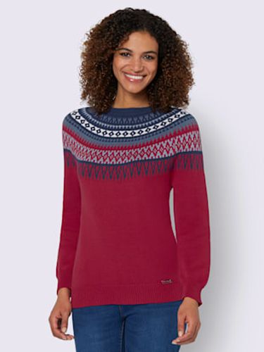 Pull en pur coton motif norvégien en jacquard col rond - Collection L - Modalova