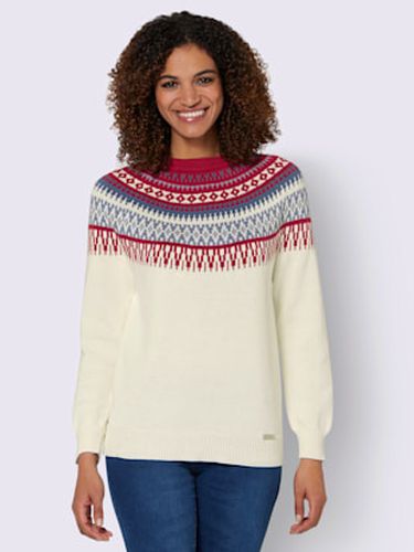 Pull en pur coton motif norvégien en jacquard col rond - Collection L - Modalova