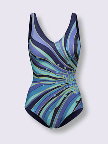 Maillot de bain féminin coloré col v dos uni - Naturana - Modalova