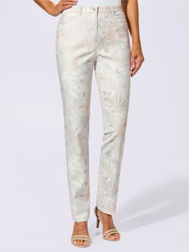 Pantalon slim jacquard motifs fleurs - Fair Lady - Modalova