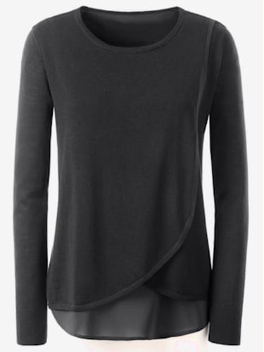 Pull bimatière effet cache-coeur inversé en maille fine - Creation L - Modalova