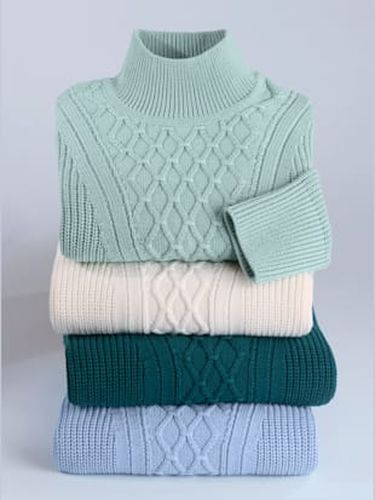Pull à col montant 50% coton - Collection L - Modalova