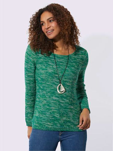 Pull chiné encolure ronde finitions côtelées avec le dos plus long - Collection L - Modalova