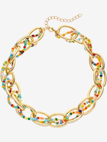 Chaîne à maillons collier avec perles acryliques - LASCANA - Modalova