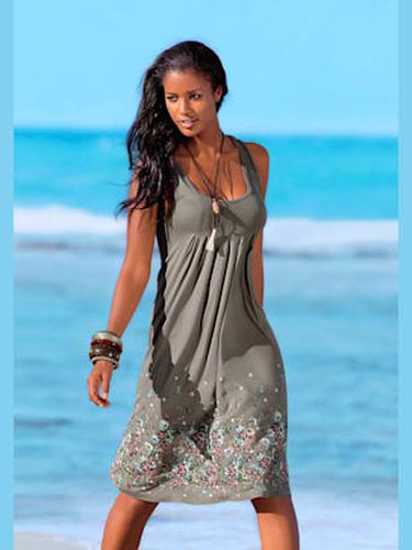 Robe de plage robe d'été imprimée sans manches - Beachtime - Modalova