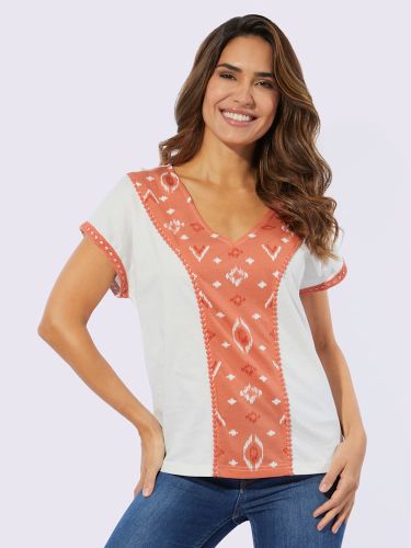 T-shirt en v motif ethnique tendance - Witt - Modalova