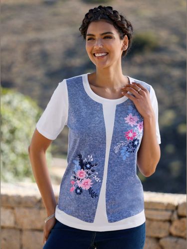 T-shirt à manches courtes aspect 2 en 1 - Witt - Modalova