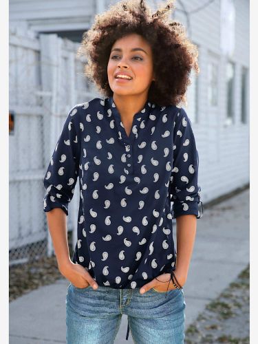 Chemisier imprimé col rond manchettes boutonnées - Witt - Modalova