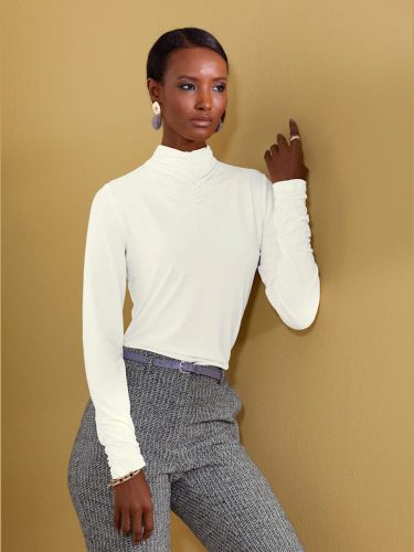 T-shirt à col montant viscose - Creation L - Modalova