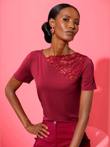 T-shirt à manches courtes 95% modal - Creation L - Modalova