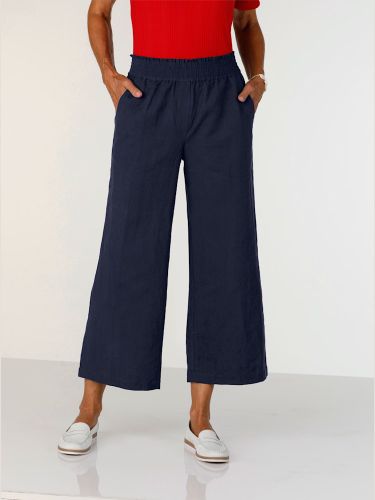 Pantalon large 55% lin - Collection L - Modalova