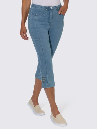 Jean 7/8 empiècements affinants et taille élastique - Collection L - Modalova