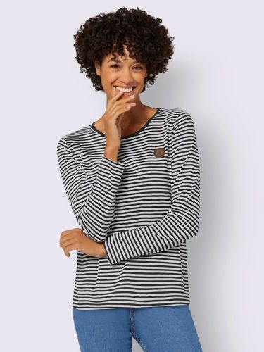 T-shirt rayé détails en qualité lisse - Collection L - Modalova