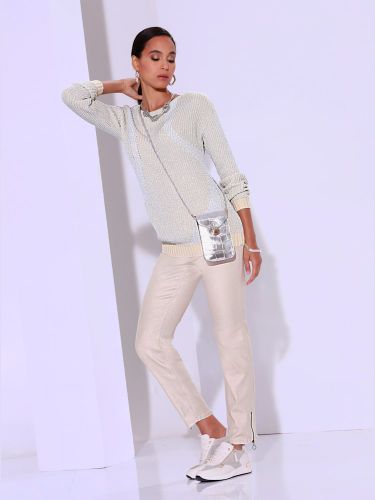 Pull à manches longues mélange doux en coton - Creation L - Modalova